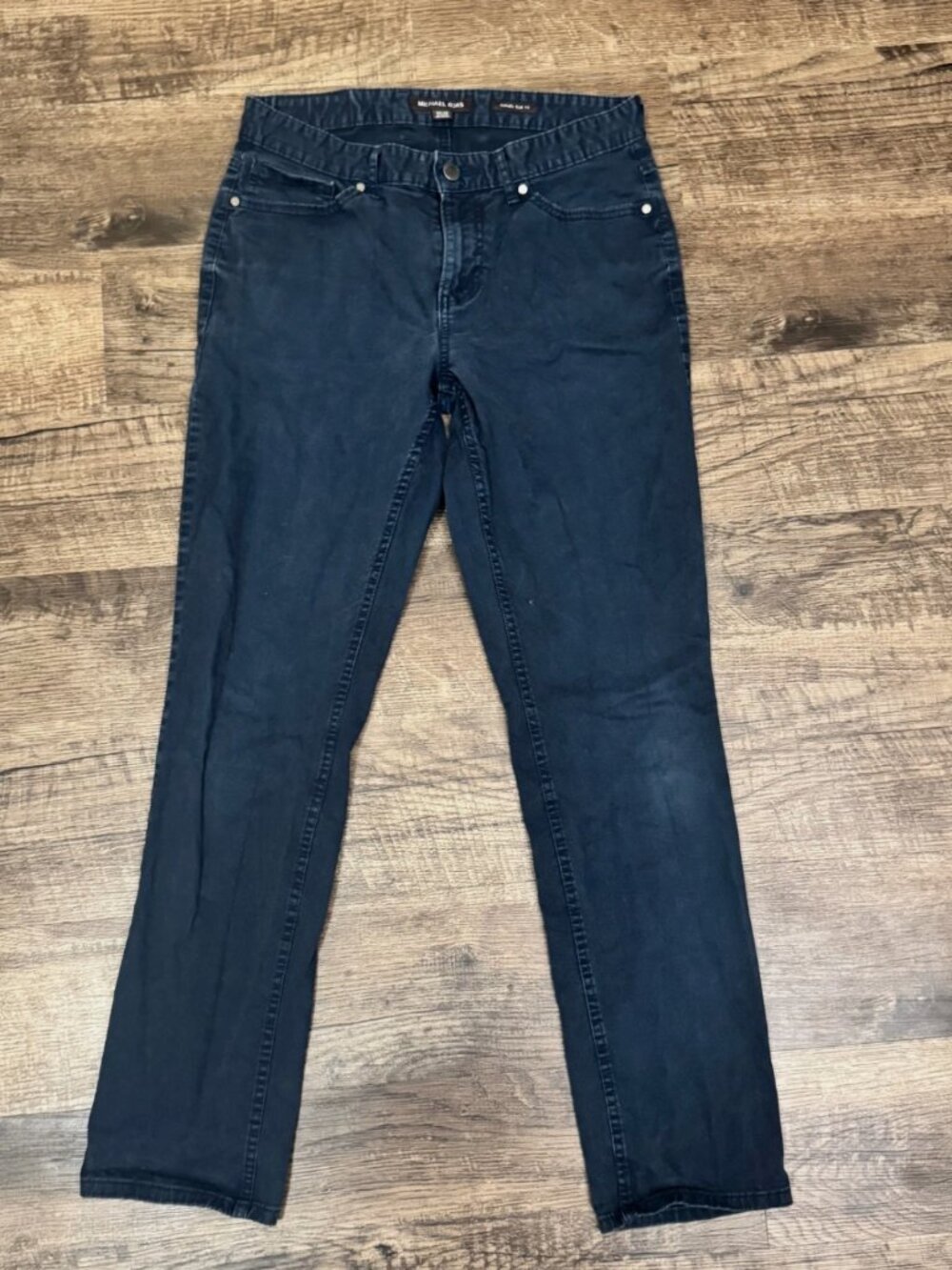 MICHAEL KORS NAVY BLUE 30X32 TAILORED FIT CLOTH TWILL STRETCH JEANS MEN'S